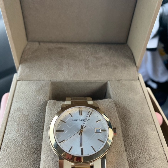 Gold Burberry watch